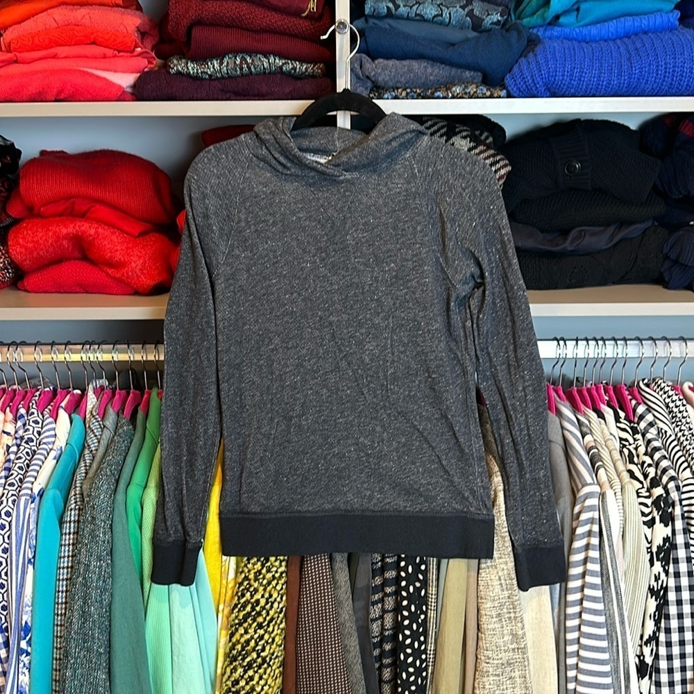 J Crew dark marled gray lightweight hoodie size XS